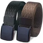 2-pk WYuZe Military 1.5&#034; Men Tactical Web Belt Quick-Release Buckle, Superb 53&#034;