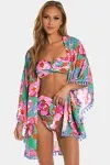 Sunshine 79 Women's Standard Kimono Swimsuit Cover Up, Multi//Summer of Love