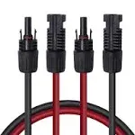 Renogy 5FT 12AWG Male and Female Solar Panel Connectors, Extension Cables-Pair, 1 Pair 5' 12 Gauge Red and Black