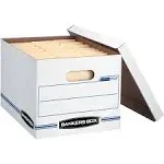 Bankers Box Stor/File Corrugated File Storage Boxes, Lift-Off Lid, Letter/Legal Size, White/Blue, 20/Pack (0070333)