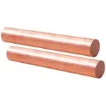 Tynulox 2Pcs Pure Copper round Rod 1/4&#034;(7Mm) Dia 7.87&#034; Length Bare Copper Cu Met