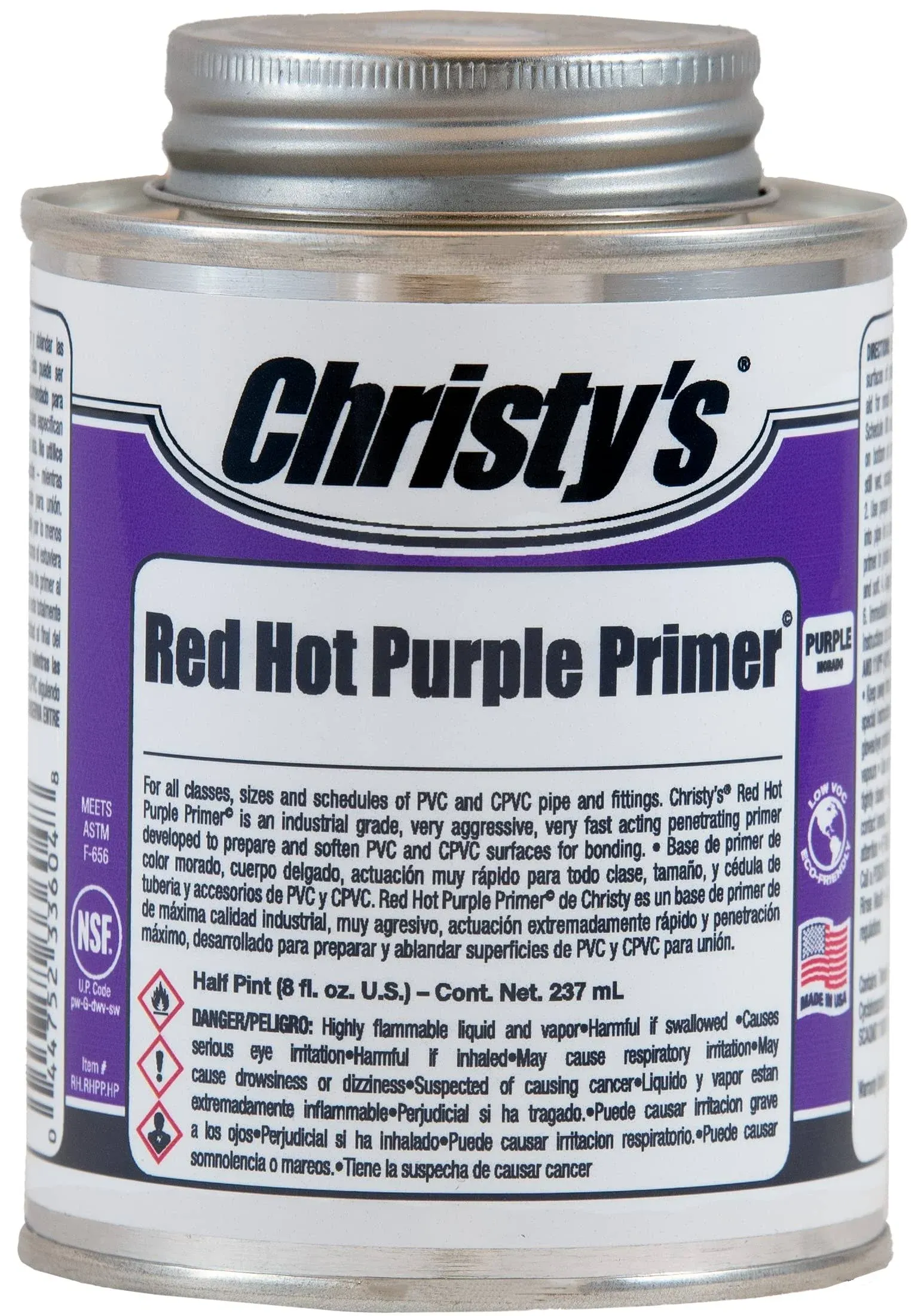 Christy S CPVC & PVC 8 oz Primer & Cement Purple