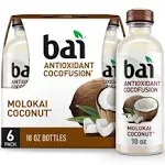 Bai Coconut Flavored Water, Molokai Coconut, Antioxidant Infused Drinks, 18 Fluid Ounce Bottles, (Pack of 12)