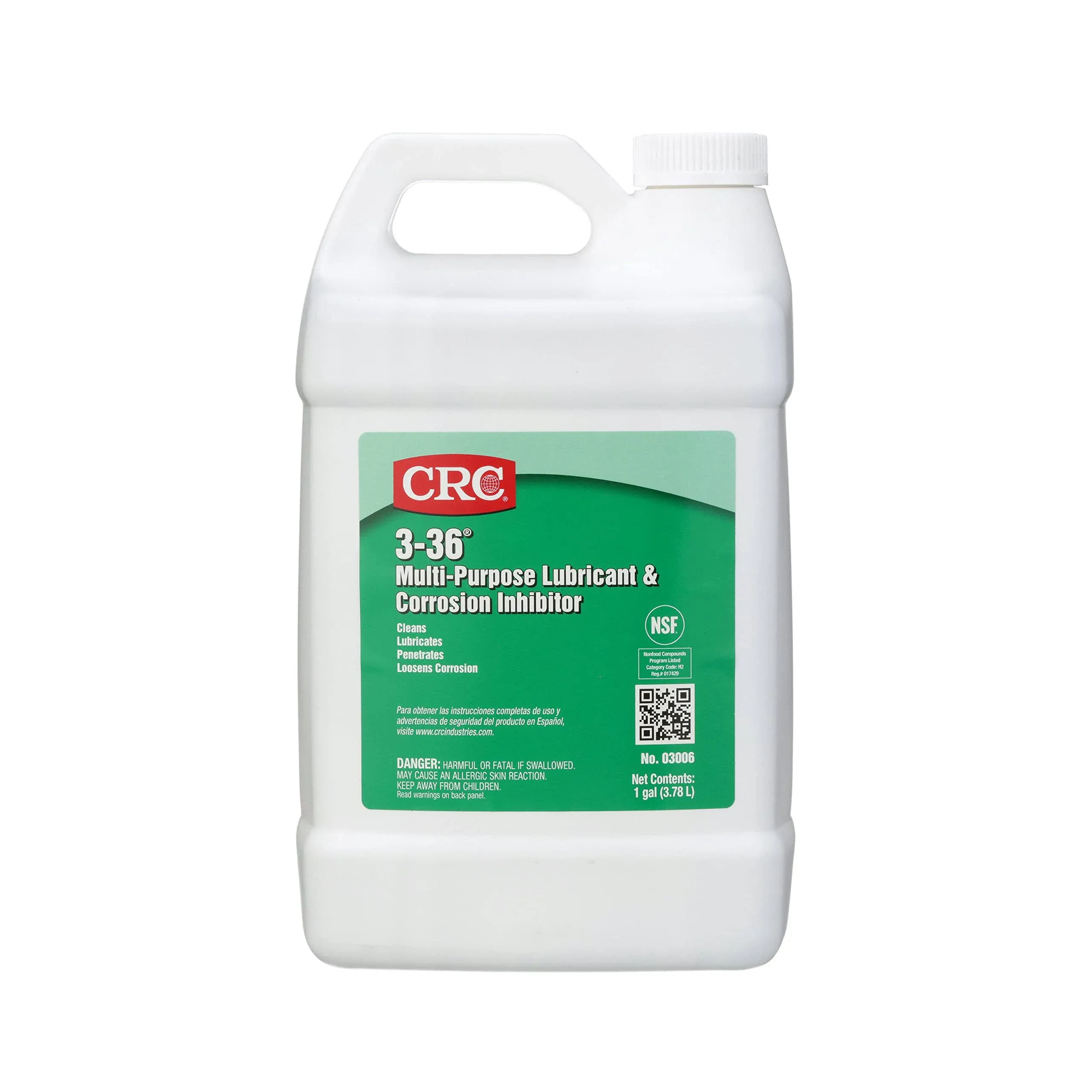 CRC 3-36 Multi-Purpose Lubricant and Corrosion Inhibitor, 1 Gallon Bottle,