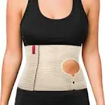 ORTONYX Abdominal Ostomy Belt for Women and Men, Post-Operative Care After Colostomy ileostomy Surgery, Adjastable Stoma Bag Hole/Beige S-M