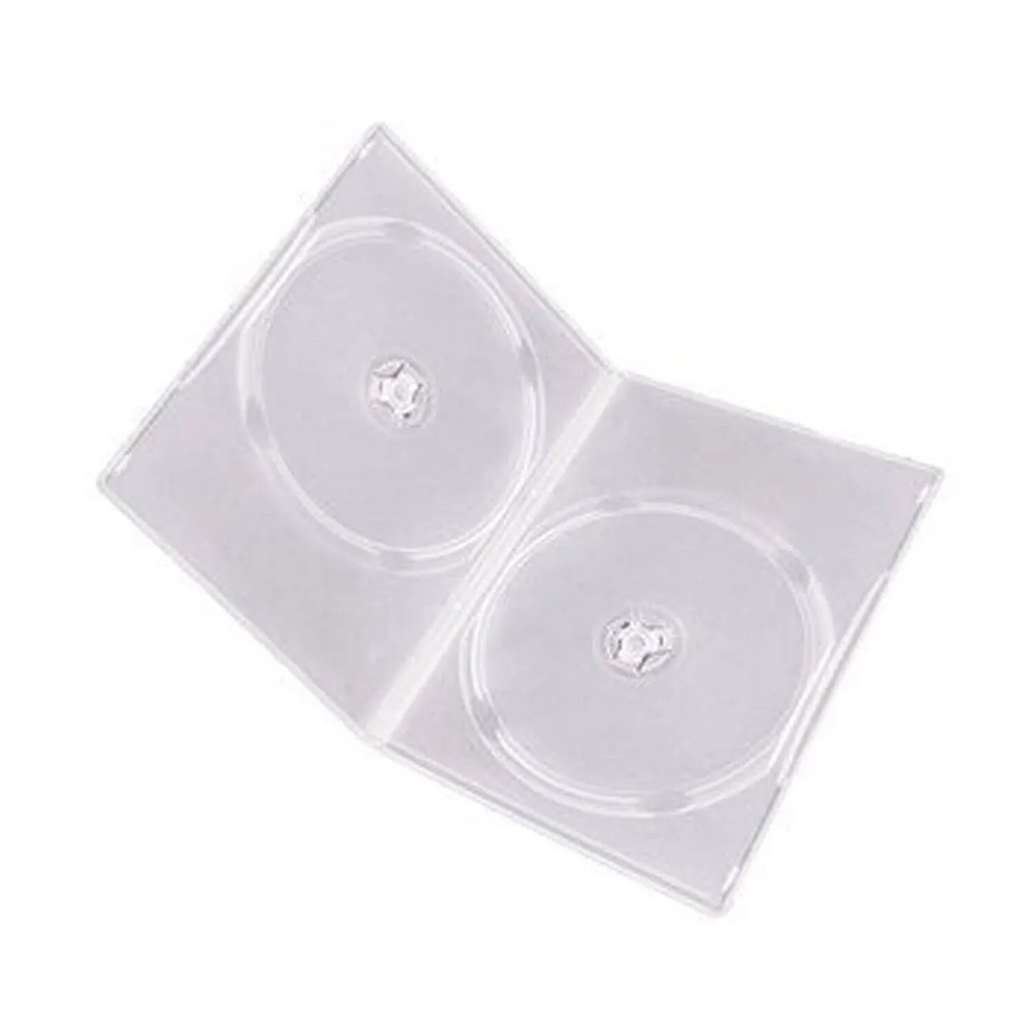 Maxtek 7mm Slim Clear Double CD/DVD Case, 100 Pieces Pack. 2 Discs Capacity per