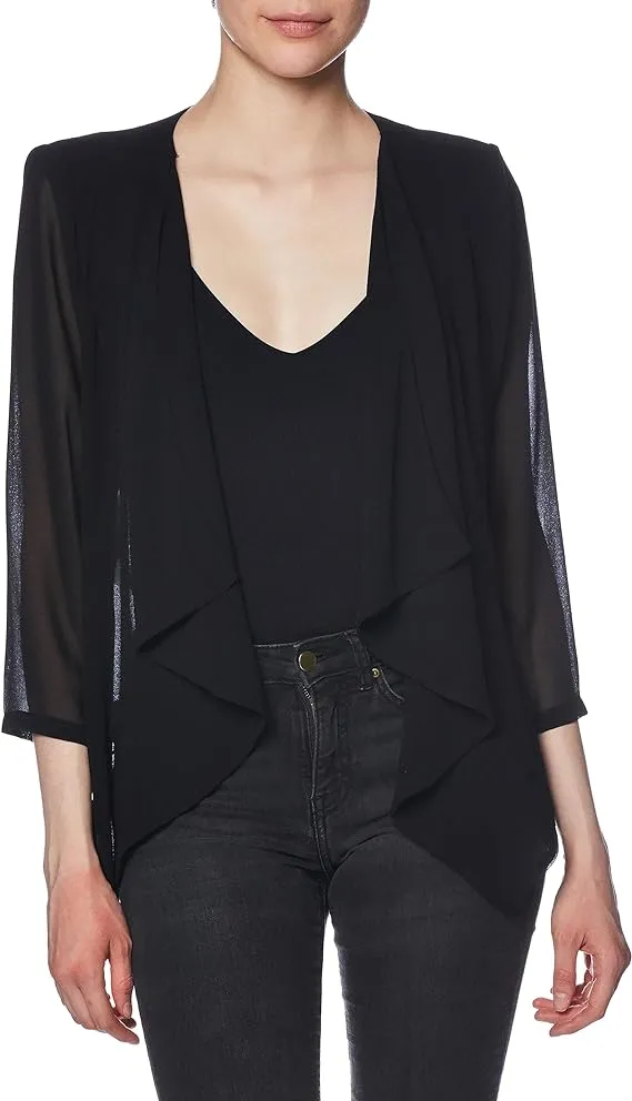 Calvin Klein Women's Cascading Chiffon Cardigan Shrug