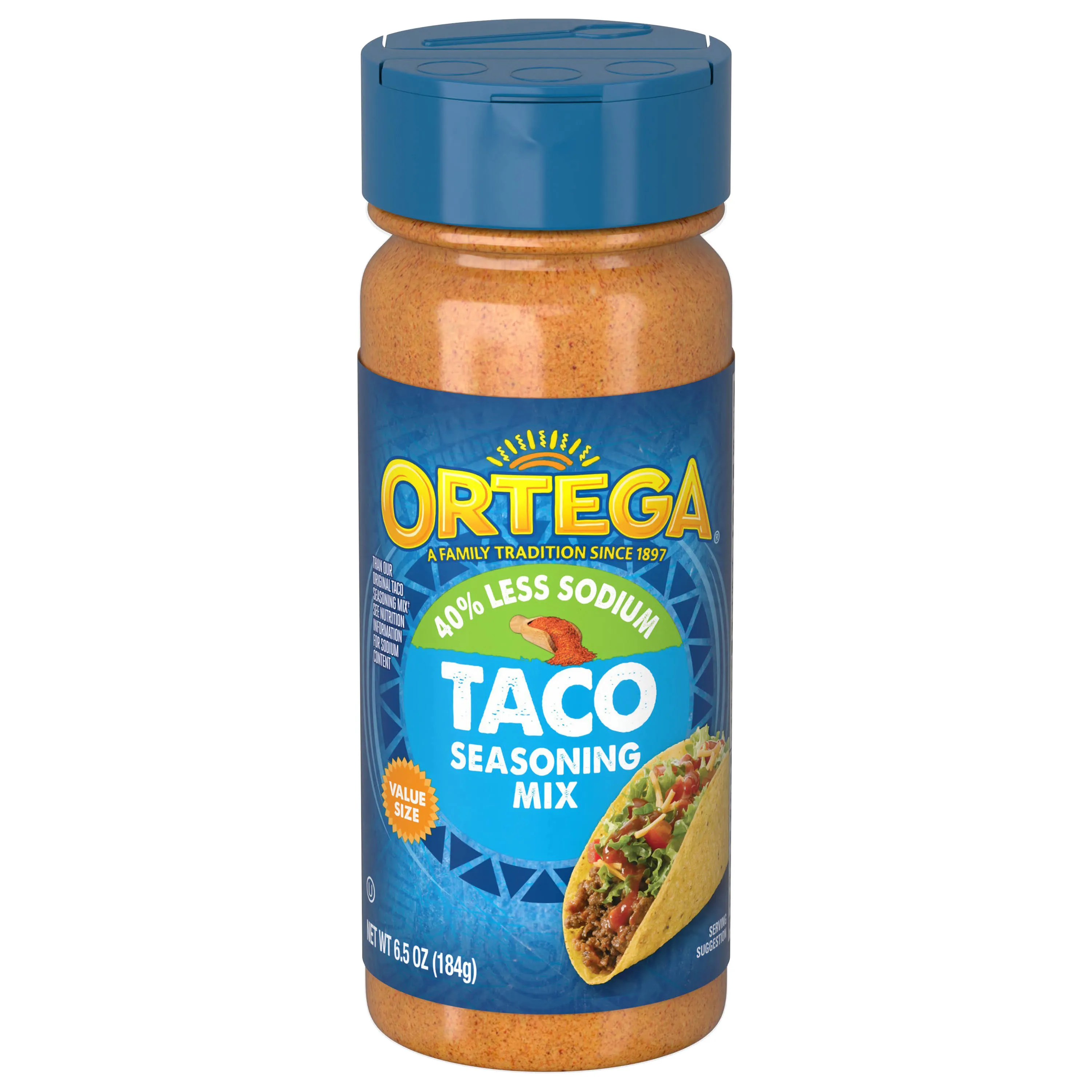 Ortega Seasoning Mix, 40% Less Sodium Taco, 6.5 Ounce