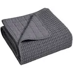 Levtex Home Mills Waffle Quilted Throw - Charcoal