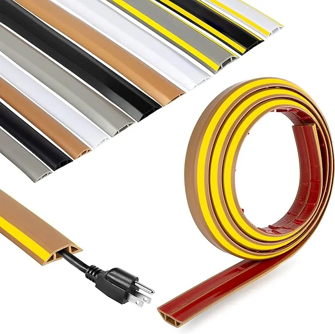 Rubber Bond Cord Cover Floor Cable Protector - Strong Self Adhesive Floor Cord ...