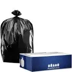 Plasticplace 12-16 Gallon Trash Bags, 1.0 Mil, Black Tall Garbage Can Liners, 24" x 31" (250 Case)