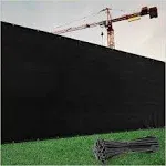 ColourTree 4' x 50' Black Fence Privacy Screen Windscreen Cover Shade Fabric Cloth, 90% Visibility Blockage, with Grommets, Heavy Duty Commercial