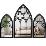 Large Gothic Mirrors Wall Decor - 3 Piece Set 15.8 Inch Gothic Furniture Cath...