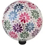 Alpine Mosaic Gazing Globe with Colorful Daisy Design | HGY426