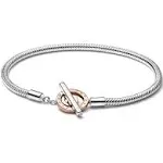 BRACELET PANDORA LOGO ROSE BICOLORE BRACELET LOGO BICOLORE FERMOIR T