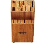 VEVOR Knife Storage Block 15 Slots, Acacia Wood Universal Knife Holders Without Knives, Large Countertop Butcher Block Knife Organizer, Multifunctional Knife Rack Stand Christmas Crafts Xmas Gift