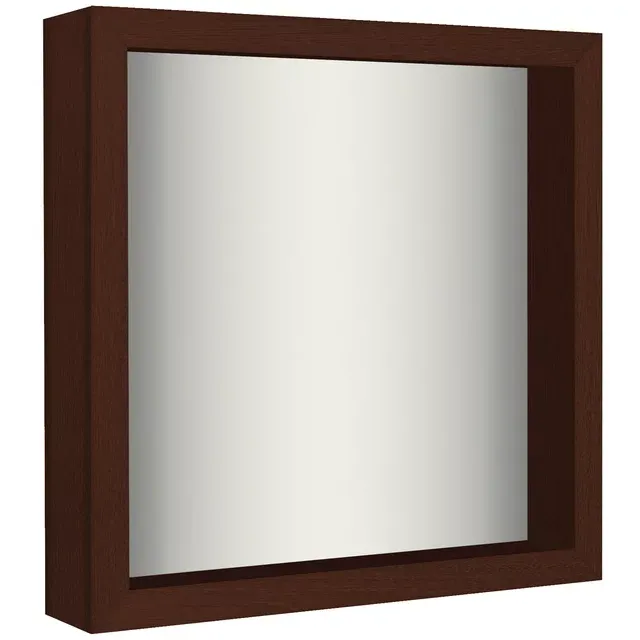 Americanflat 11x11 Shadow Box Frame in Mahogany with Soft Linen Back - Composite Wood with Polished Glass for Wall and Tabletop