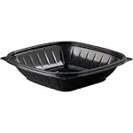 Dart Presentabowls Pro Black Square Bowls, 32 Oz, 8.5 x 8.5 x 2, Plastic