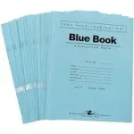 Test Blue Exam Book Wide Ruled With Margin 50 Pack 8.5&#034; X 7&#034; 6 Sheets/12 Pages B