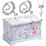 Abi Olie Ballerina Unicorn Jewelry Box for Girls &amp; Little Girls Jewelry Box