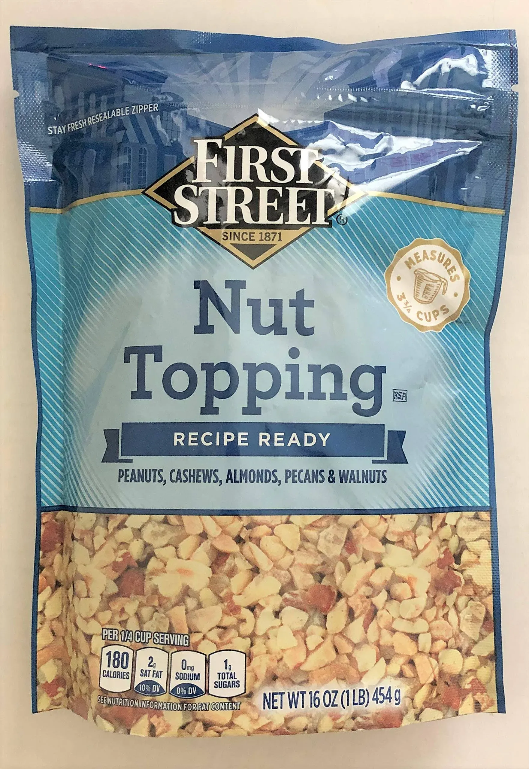 2 Set 16oz First Street Nut Topping Great for Baking & Ice Cream (One Bag)