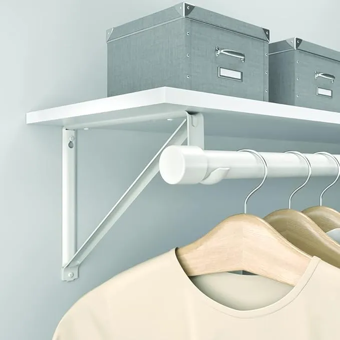 Closet Pro Cd-0045-wt Shelf and Rod Closet Bracket, White, Size: Home