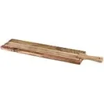 Twine Rustic Farmhouse Tapas Board Serveware, Acacia Wood Plank, Cheese Tray with Handle Brown