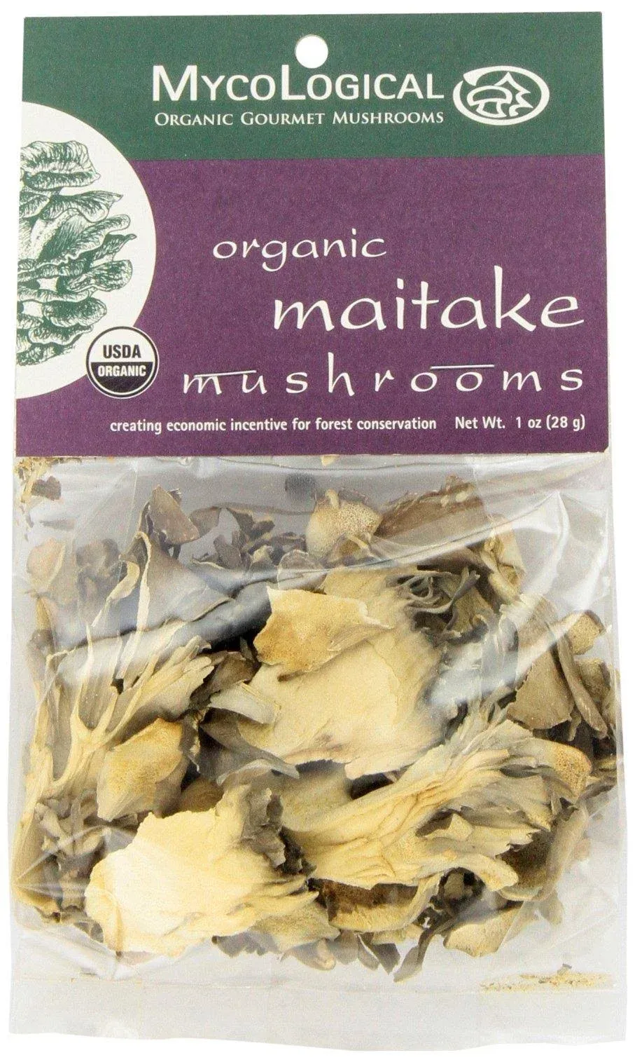 Mycological Dried Organic Maitake Mushrooms 1 Ounce