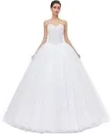 Likedpage Women's Ball Gown Bridal Wedding Dresses (US4, White)