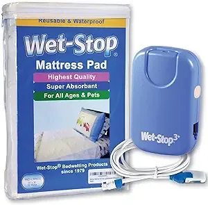 Wet-Stop3 Kit: Bedwetting Enuresis Alarm with Waterproof Bed Pad for Boys and ...