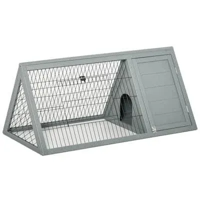 PawHut 46" x 24" Wooden A-Frame Outdoor Rabbit Cage