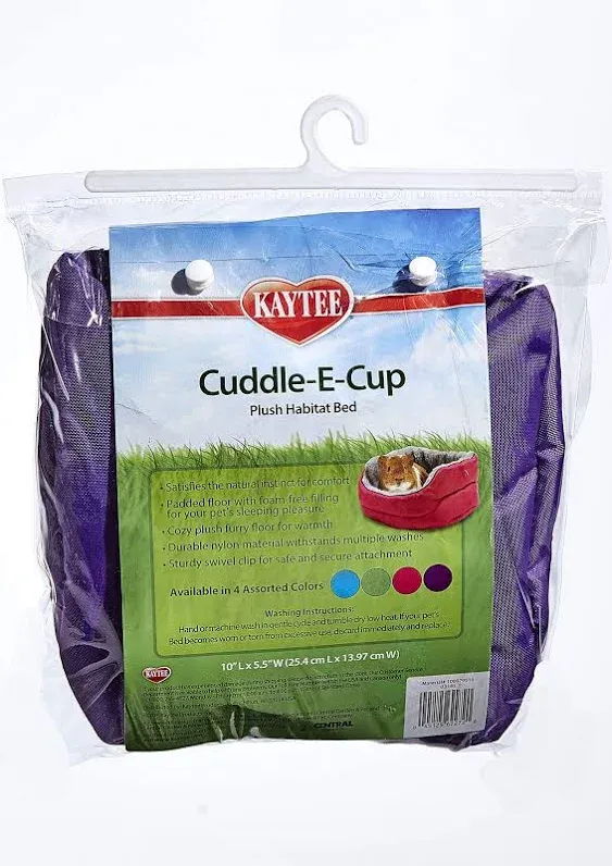 Kaytee Super Sleeper Cuddle-E-Cup Bed for Pet Guinea Pigs, Rats, Chinchillas and Other Small Animals