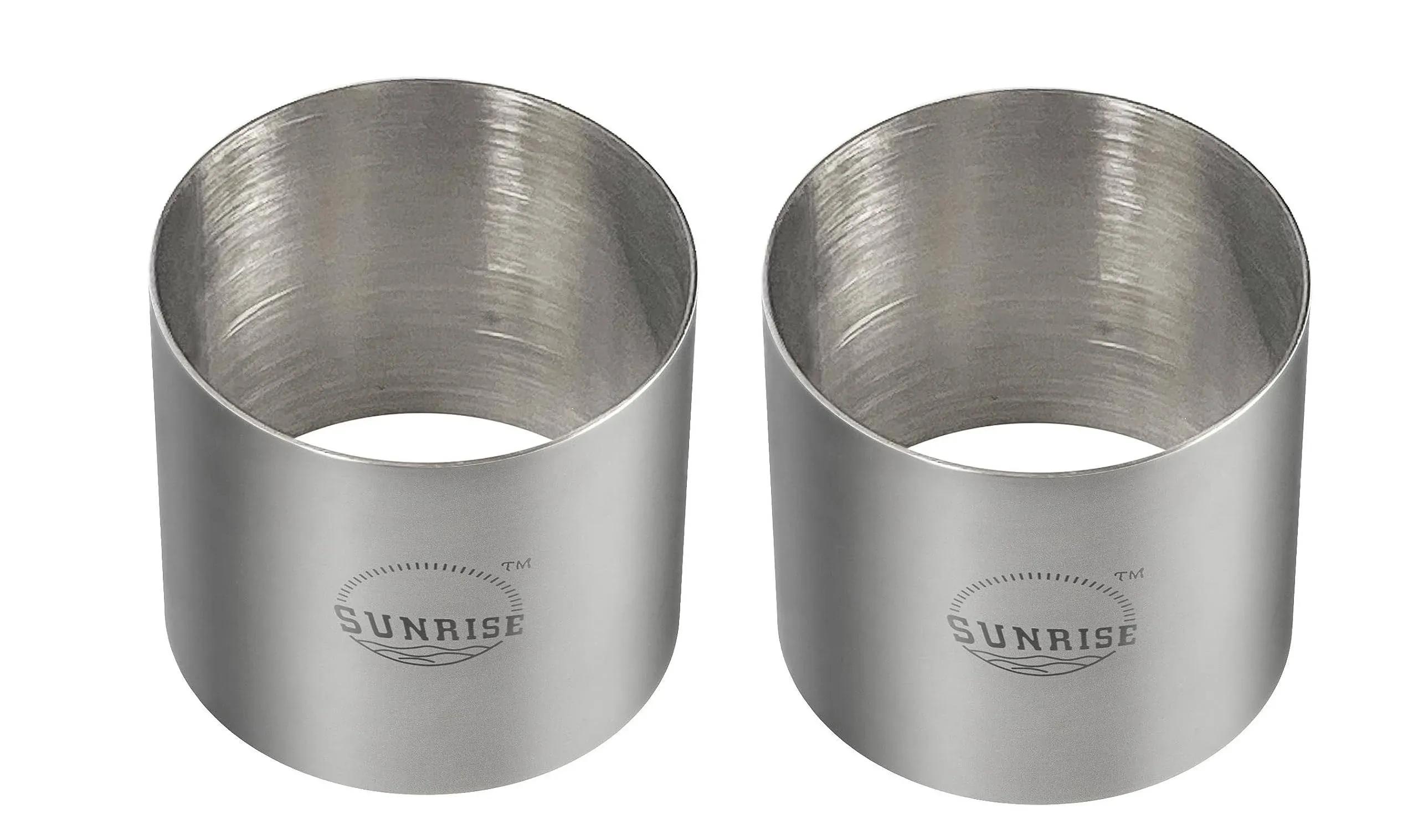 Sunrise (Pack of 2) Round Food Ring, Stainless Steel (3" D x 1.75"H)