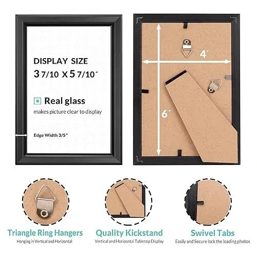 Lavie Home 4x6 Picture Frames (12 Pack, Black) Simple Designed Photo Frame with High Definition Glass for Wall Mount & Table Top