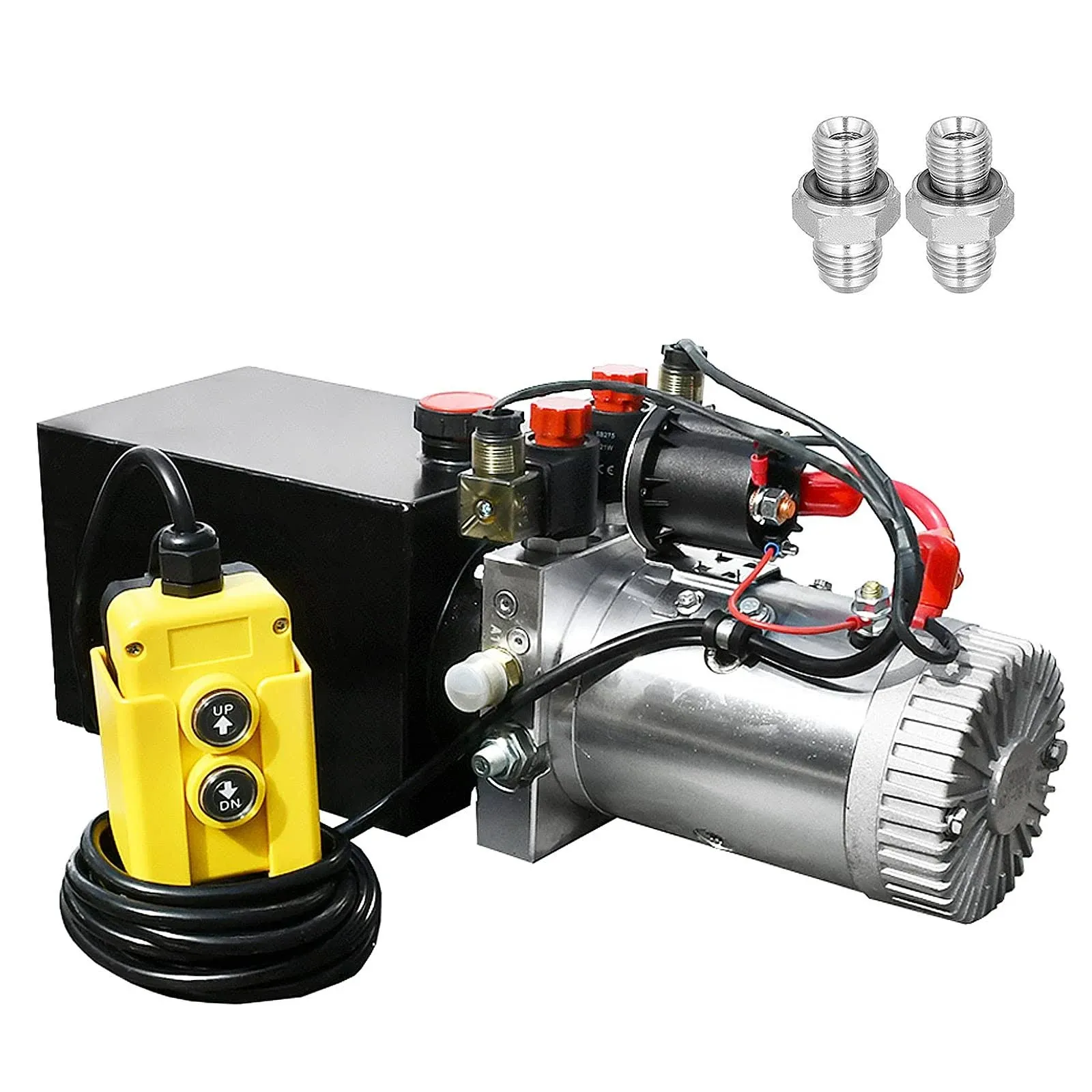 6 Quart Double Acting Hydraulic Pump Dump Trailer Power Lifting Unit Pump 12V