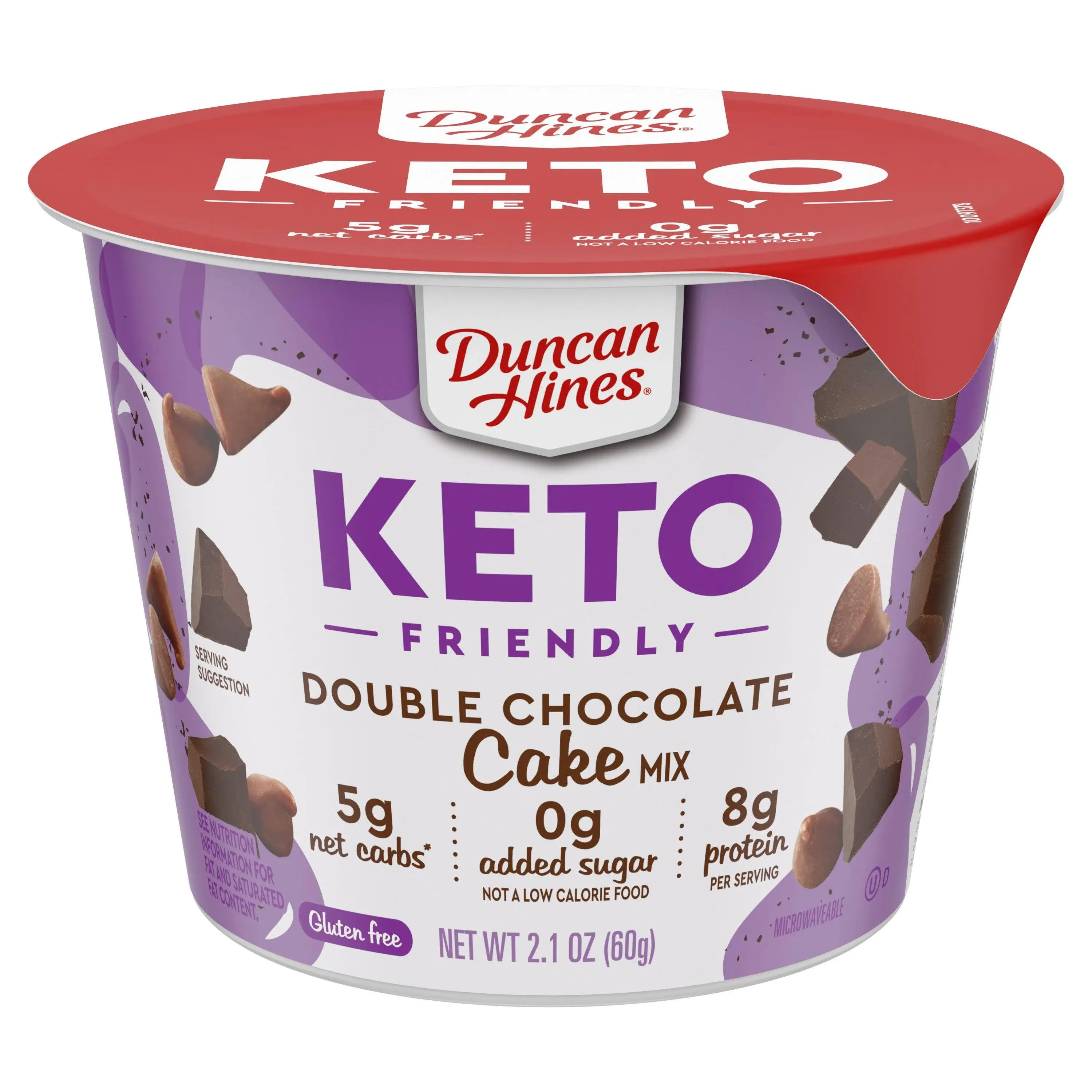 Duncan Hines Keto Friendly Cake Cups Double Chocolate Cake Mix, 2.1 oz