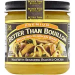 Better Than Bouillon Premium Roasted Chicken Base, Made with Seasoned Roasted Chicken, 38 Servings, Blendable Base for Added Flavor, 8-Ounce Jar (Pack of 2)