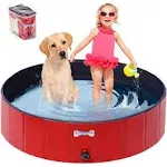 V-HANVER Dog Pool Pets Bathing Tub Plastic Wading Kiddie Pool for Medium and - x