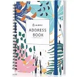 JUBTIC Address and Password Book with Alphabetical Tabs Hardcover Spiral Bound Address Organizer for Contacts,Internet Website Logins,Telephone Book Notebook Journal for Home Office,5.2" x7.7"