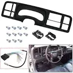 YHB Double DIN Dash Kit W/Wiring Harness & Antenna Adapter Fit 1999-2002 GM Full-Size Trucks/SUV's Silverado Sierra - Double Din Dash Bezel Cover Kit Car Stereo Radio Install Dash Kit