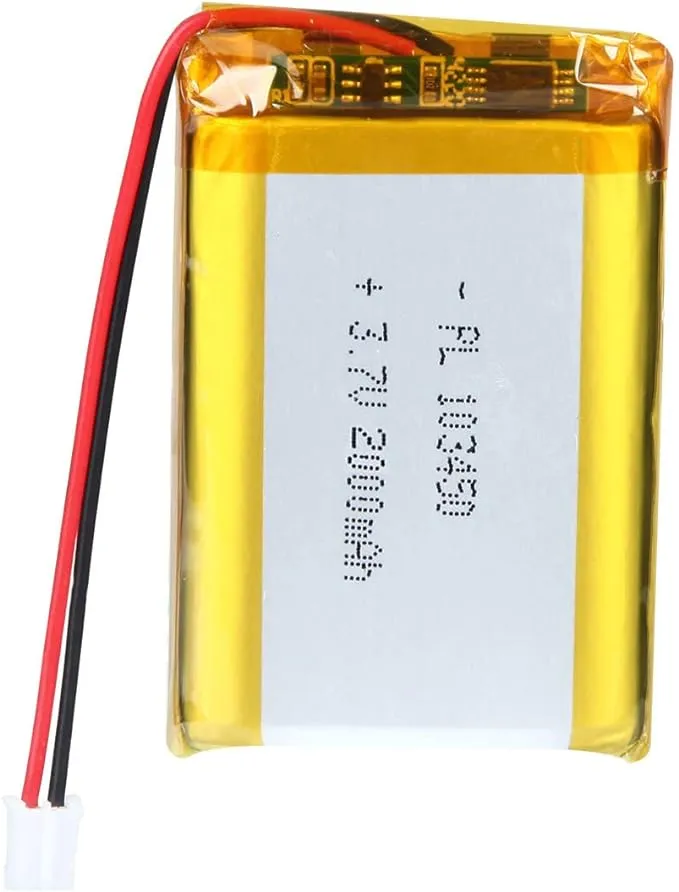 3.7V 103450 2000mAh Lipo Battery Rechargeable Lithium Polymer ion Battery with JST Connector, Can Replace 103454 963450 Lipo Battery