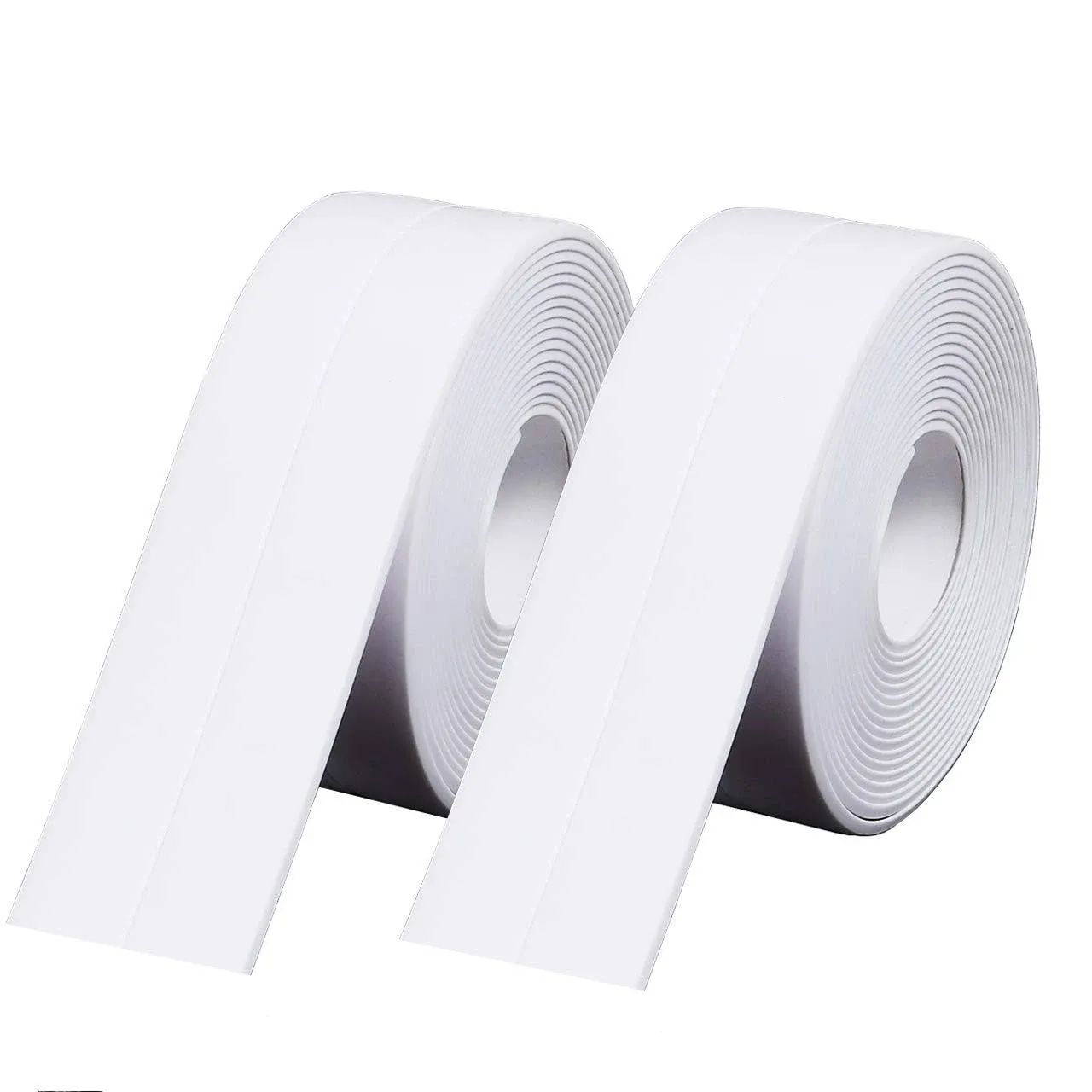 2pcs Caulk Strip, 1.5" x 10.5ft Self Adhesive Caulking Tape, PVC Adhesive Caulk Sealing Tape for Kitchen Bathtub Shower Toilet