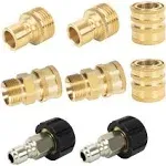 WOJET Pressure Washer Adapter Set Quick Disconnect Kit M22 Swivel to 3/8&#039;&#039; Qu...