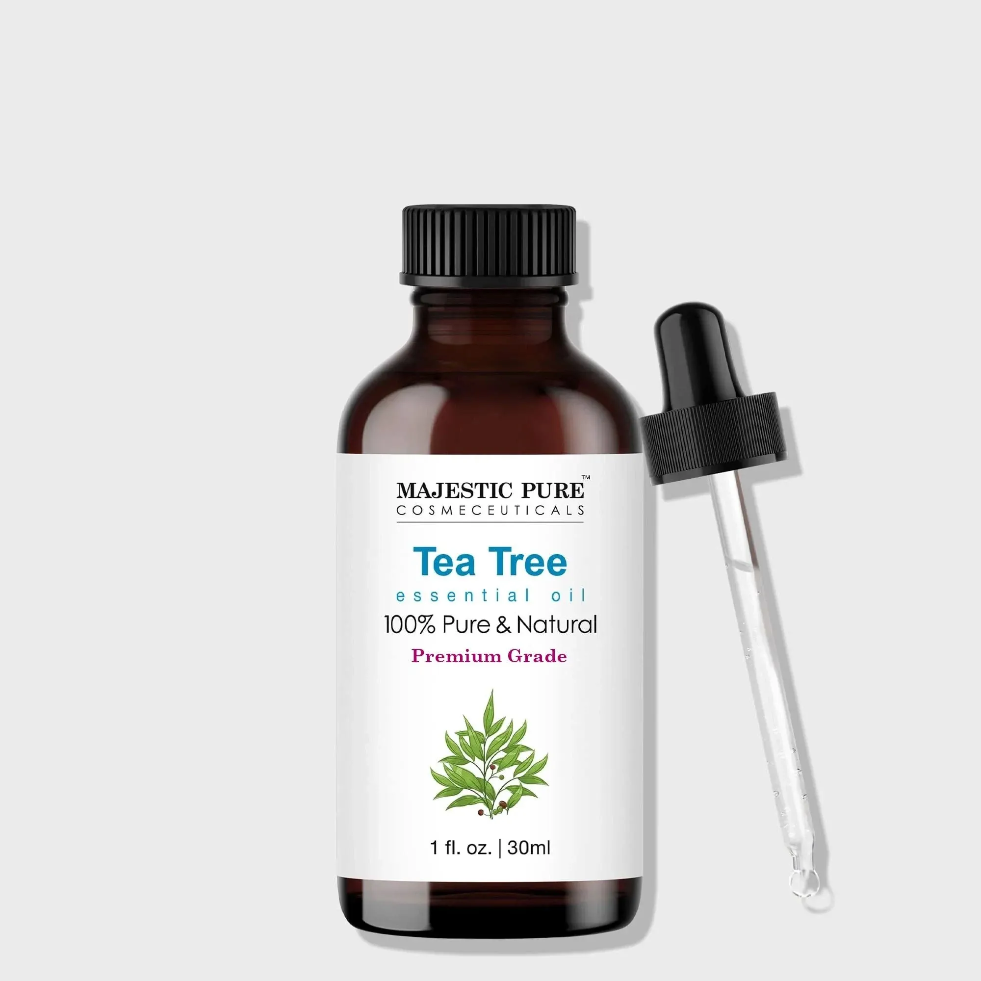 Majestic Pure Tea Tree Essential Oil - Pure, Natural and Therapeutic Grade - Tea Tree Oil for Skin, Face, Hair, Nails, Acne, Scalp, Massage,