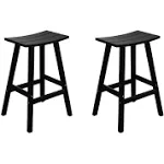 WestinTrends Malibu 29 Inch Outdoor Black Bar Stools Set of 2, All Weather Resistant Poly Lumber Adirondack Bar Height Stools