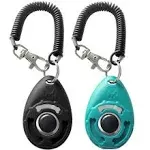 Pet Training Clicker with Wrist Strap - Dog Training Clickers (New Black + Blue)