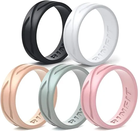 Silicone wedding\xa0ring band set men/ women