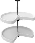 Rev-A-Shelf 3472-24-11-52 24-Inch White Polymer Kidney 2-Shelf Lazy Susan Set 