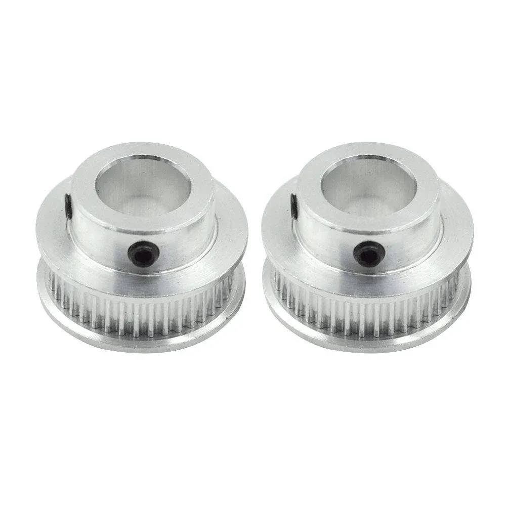 2 Pcs Gt2 12mm Bore Aluminum 40 Teeth Timing Belt Idler Pulley For 3d Printer 6m