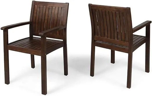 Christopher Knight Home Teague Outdoor Acacia Wood Dining Chairs